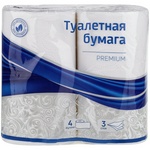 Бумага туалетная OfficeClean Premium 3-слойная, 4 шт, тиснение, белая