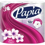Бумага туалетная Papia "Балийский Цветок", 3-слойная, 4шт., ароматизир., тиснение, белая