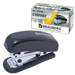 Степлер BRAUBERG Nero, №10, мини, до 12 л., встроеный антистеплер