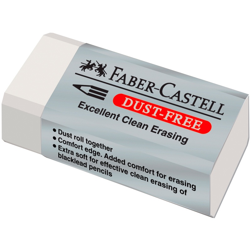 Ластик Faber-Castell DUST FREE, 187130, 41х18,5х11,5 мм, виниловый, белый