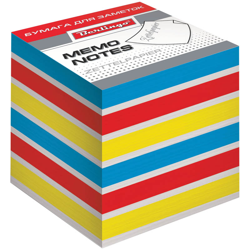 Блок-кубик Berlingo Rainbow 8х8х8 см, 4 цвета