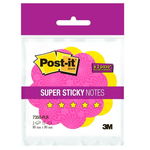 Блок-кубик фигурный 3M Post-it Super Sticky 7350-FLR суперклейкий, цветы, 80х80, 2 цв., по 75 л