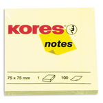 Стикеры Kores 75x75 мм желтые пастельные 100 листов