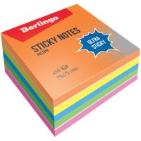 Cтикеры Berlingo Ultra Sticky LSn_40202, 75х75 мм, 5 неоновых цветов + 1 белый, 450 л