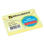 Блок самоклеящийся BRAUBERG, 76х102 мм, 100 л., желтый