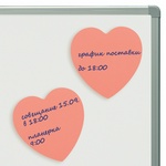 Блок самоклеящийся (стикеры), фигурный BRAUBERG, НЕОНОВЫЙ "Сердце", 50 листов, розовый, евро…