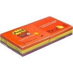 Стикеры Z-сложения Post-it Super Sticky 76х76 мм неоновые 3 цвета для диспенсера 6 блоков по 90 л