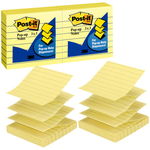 Запасные 3M Post-it Original Z-блок R335 76х76 мм желтые в линейку фигурные 6 блоков по 100 л