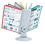 Демо-система ProMega office настольная вращающаяся, 10 панелей, пластиковая, серая
