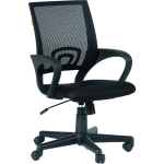 Кресло EChair-304 ткань черная, сетка черная, пластик