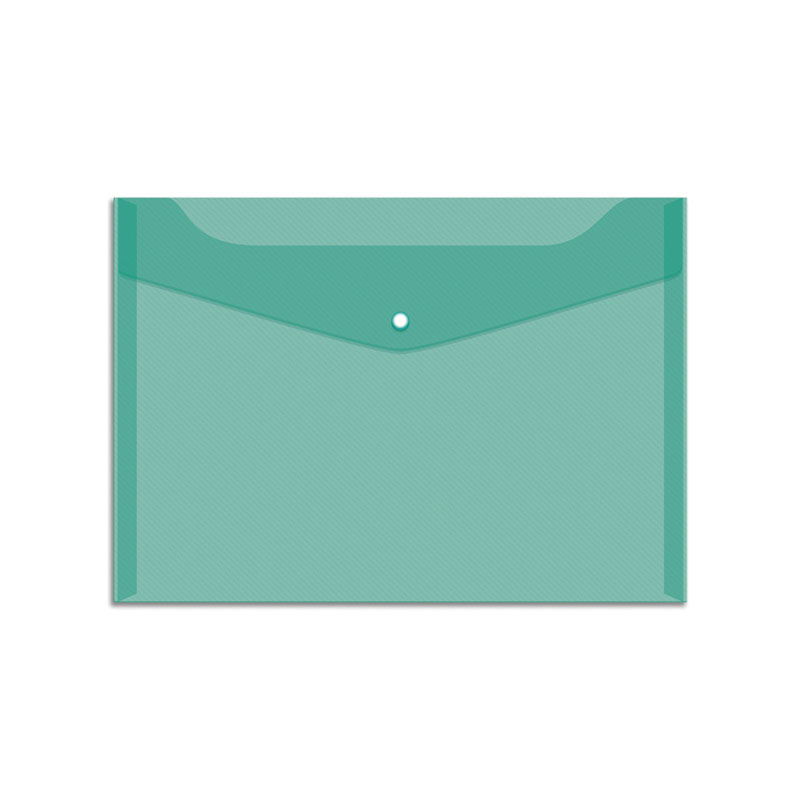 Папка-конверт на кнопке A4 OfficeSpace Fmk12-3 / 220895, прозрачная зеленая, 150 мкм