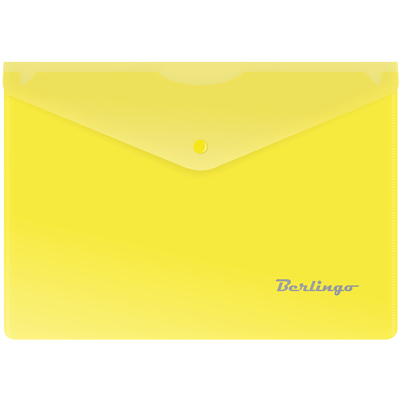 Папка-конверт на кнопке A5 Berlingo OBk_05005, 180 мкм, желтая