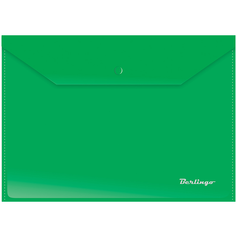Папка-конверт на кнопке А4 Berlingo AKk_04104, 180 мкм, зеленая