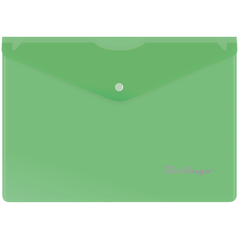Папка-конверт на кнопке A5 Berlingo OBk_05004, 180 мкм, зеленая