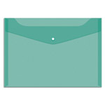 Папка-конверт на кнопке A4 OfficeSpace Fmk12-3 / 220895, прозрачная зеленая, 150 мкм