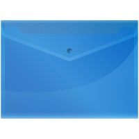 Папка-конверт на кнопке A4 OfficeSpace Fmk12-5 / 220897, прозрачная синяя, 150 мкм