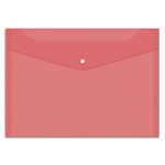 Папка-конверт на кнопке A4 OfficeSpace Fmk12-4 / 220896, прозрачная красная, 150 мкм