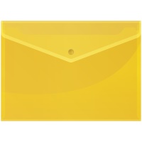 Папка-конверт на кнопке A4 OfficeSpace Fmk12-2 / 220894, прозрачная желтая, 150 мкм
