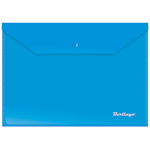 Папка-конверт на кнопке А4 Berlingo AKk_04102, 180 мкм, синяя