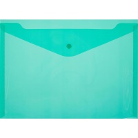 Папка-конверт на кнопке Attache КНК А4, прозрачная зеленая, 180 мкм, 10 шт. в упак