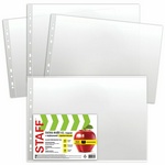 Папки-файлы большого формата (297х420 мм) А3, горизонтальные 50 шт., 35 мкм, STAFF "Manager", 225770