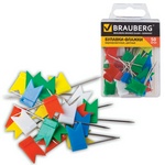 Булавки-флажки маркировочные BRAUBERG 221537, цветные, 50 шт