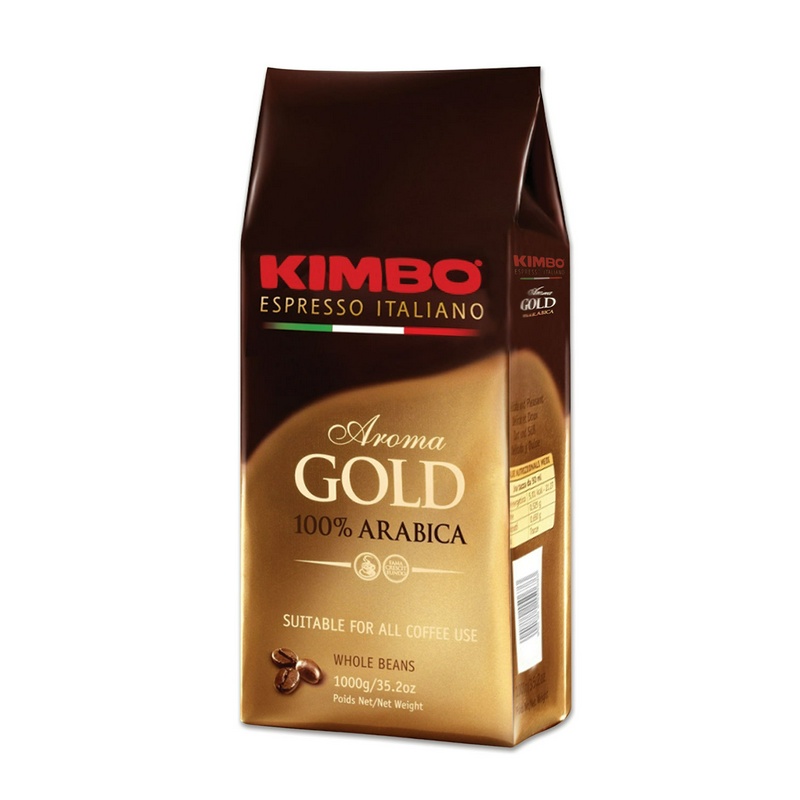 Кофе в зернах KIMBO "Aroma Gold Arabica" (Кимбо "Арома Голд Арабика"), натуральный, 1000 г, вакуумная упаковка