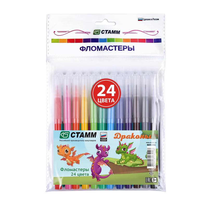 Фломастеры Стамм 24 цв. в блистере ФЛ546