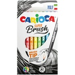 Фломастеры Carioca "Super Brush" 42937, 10 цветов, смываемые