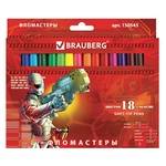 Фломастеры BRAUBERG Star Patrol 150545, увеличенный срок службы, 18 цветов