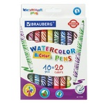 Фломастеры BRAUBERG PREMIUM BI-COLOR, двухсторонние, двухцветные, 10 штук, 20 цветов