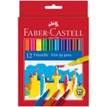 Фломастеры FABER-CASTELL, 12 цветов, смываемые, картонная упаковка, европодвес, 554212