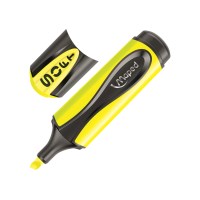 Маркер текстовыделитель Maped Ultra Soft 746034, гибкий пишущий узел, 1-5 мм, желтый