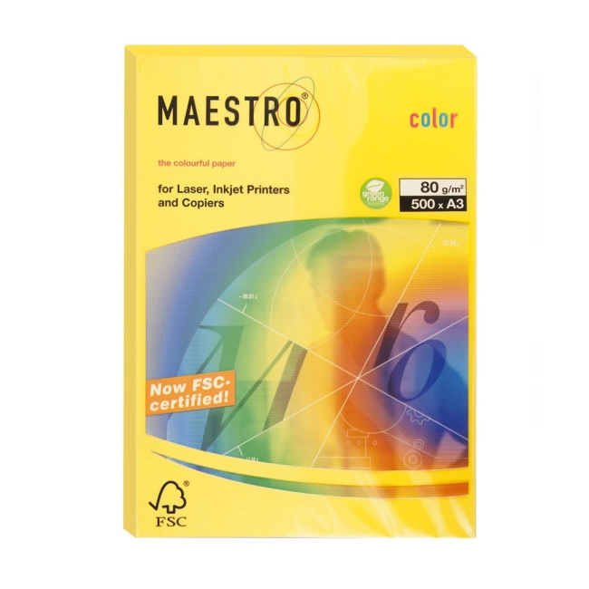 Бумага цветная MAESTRO Color Intensive SY40, А3, 80 г/м, 500 листов ...
