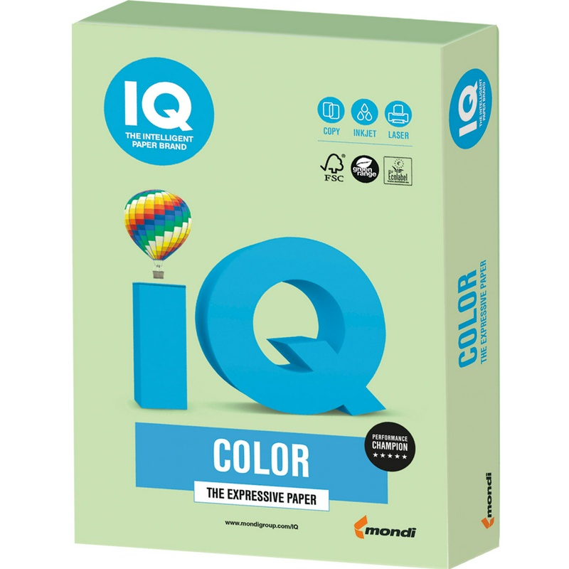 Бумага цветная IQ Color А4, 160 г/м, 250 л. MG28 зеленый