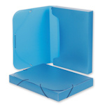 Папка-короб пластиковая на резинках А4 Attache, синяя, ширина корешка 40 мм
