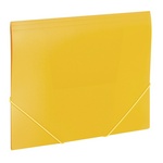Папка на резинках BRAUBERG "Office" 228082, желтая, до 300 листов, 0,5 мм