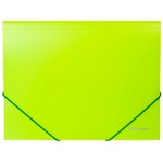 Папка на резинках BRAUBERG "Neon" 227460, неоновая, зеленая, до 300 листов, 0,5 мм