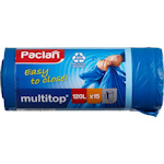 Пакеты для мусора с завязками Paclan MULTI-TOP, 120 л, 70х120 см, синий, 25 мкм, 15 шт