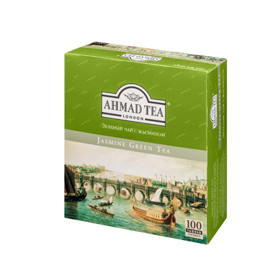 Чай Ahmad Green Jasmine Tea, зеленый, 100 пакетиков