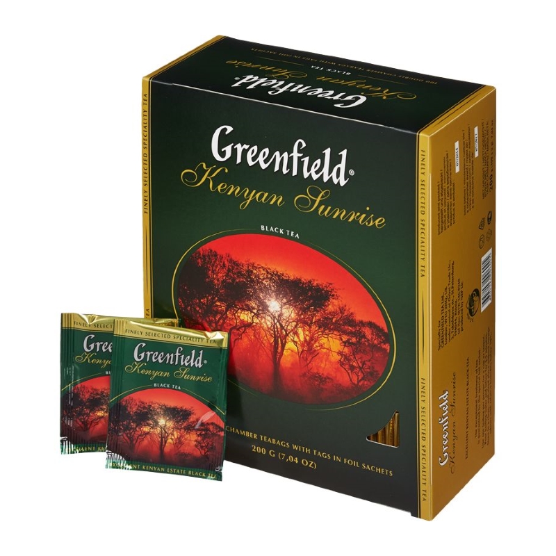 Чай Greenfield Kenyan Sunrise, черный, 100 пакетиков