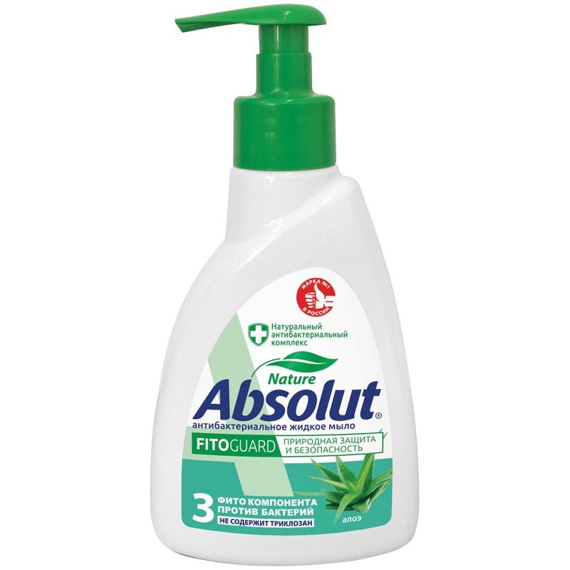 Мыло жидкое Absolut "Алоэ" 5064, антибактериальное, с дозатором, 250 мл