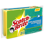 Губка абразивная 3М Scotch-Brite, для деликатной чистки с выемкой для пальцев. 2 шт. упак.