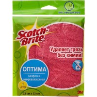 Салфетка хозяйственная Scotch-Brite Оптима из микроволокна 23х23 см