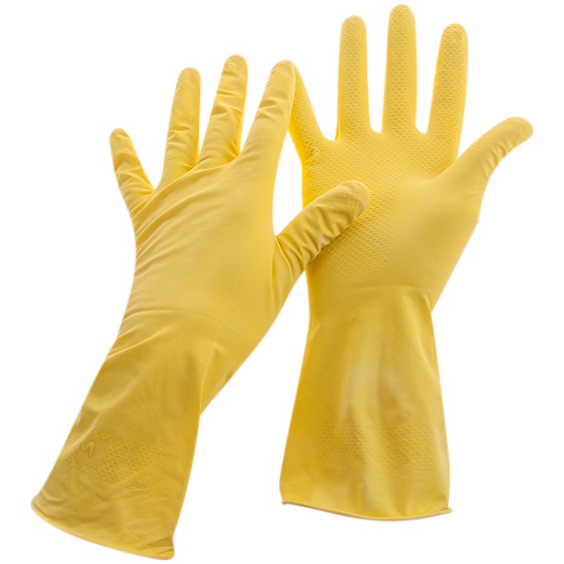 Перчатки резиновые OfficeClean 248569/Н хозяйственные, р.М, желтые