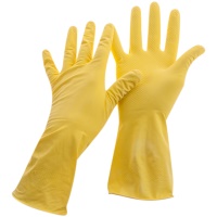 Перчатки резиновые OfficeClean 248567/Н хозяйственные, р.S, желтые