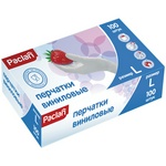 Перчатки виниловые Paclan 407184/407185/407181 неопудренные L, 100 шт., картонная коробка