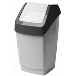 Ведро для мусора с крышкой-вертушкой М-пластика Хапс 15 л пластик серое 26х25х46 см