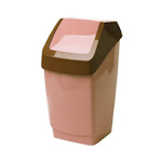 Ведро для мусора с крышкой-вертушкой М-пластика Хапс 15 л пластик бежевое 26х25х46 см