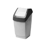 Ведро для мусора с крышкой-вертушкой М-пластика Хапс 7 л пластик серое 21х20х37 см